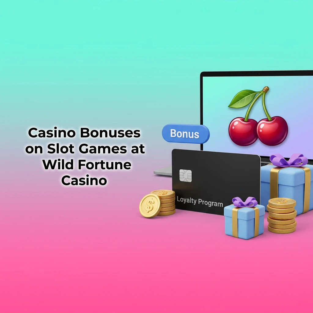 Wild Fortune Casino slot bonuses including welcome match, free spins, cashback, and VIP rewards for new and existing players.