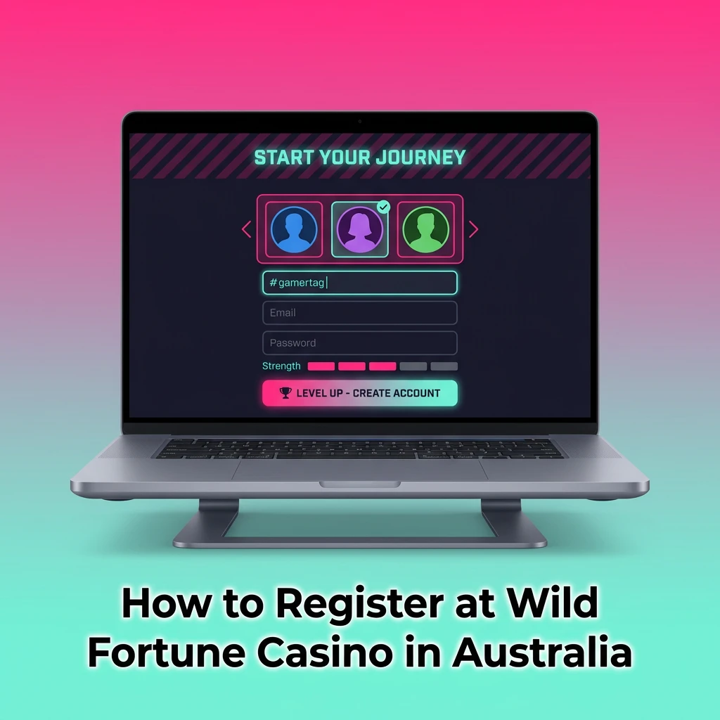 Wild Fortune Casino registration steps on a desktop screen showing sign-up form for Australian players