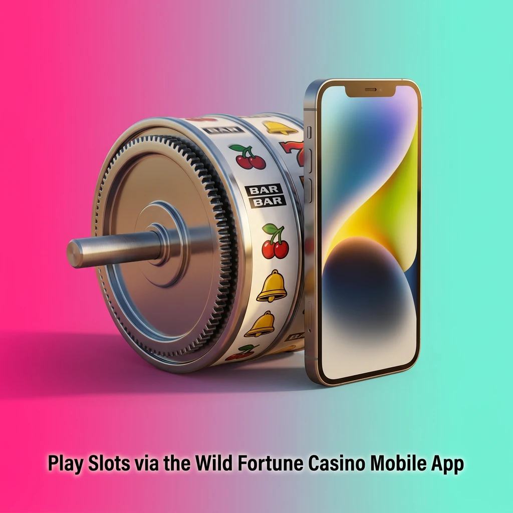 Wild Fortune Casino mobile app showing slot lobby on smartphone with touchscreen navigation and game categories