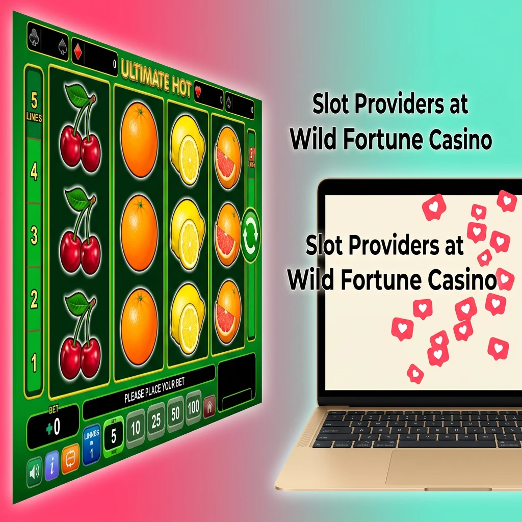 Wild Fortune Casino lobby featuring slot game providers including Pragmatic Play, NetEnt, Play'n GO, and Microgaming