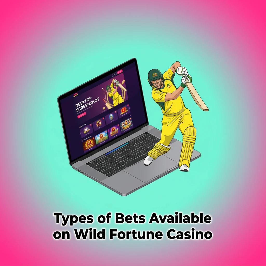 Diagram showing single, parlay, and system bet types available at Wild Fortune Casino for sports betting
