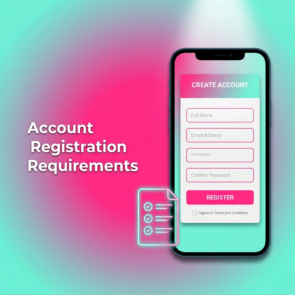 Adult holding ID card next to casino registration form, showing age verification and eligibility requirements for online gambling account
