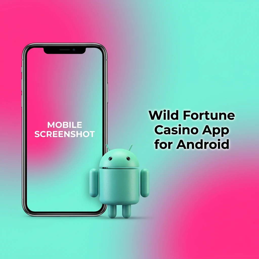 Android smartphone displaying the Wild Fortune Casino app interface with casino games and sports betting options