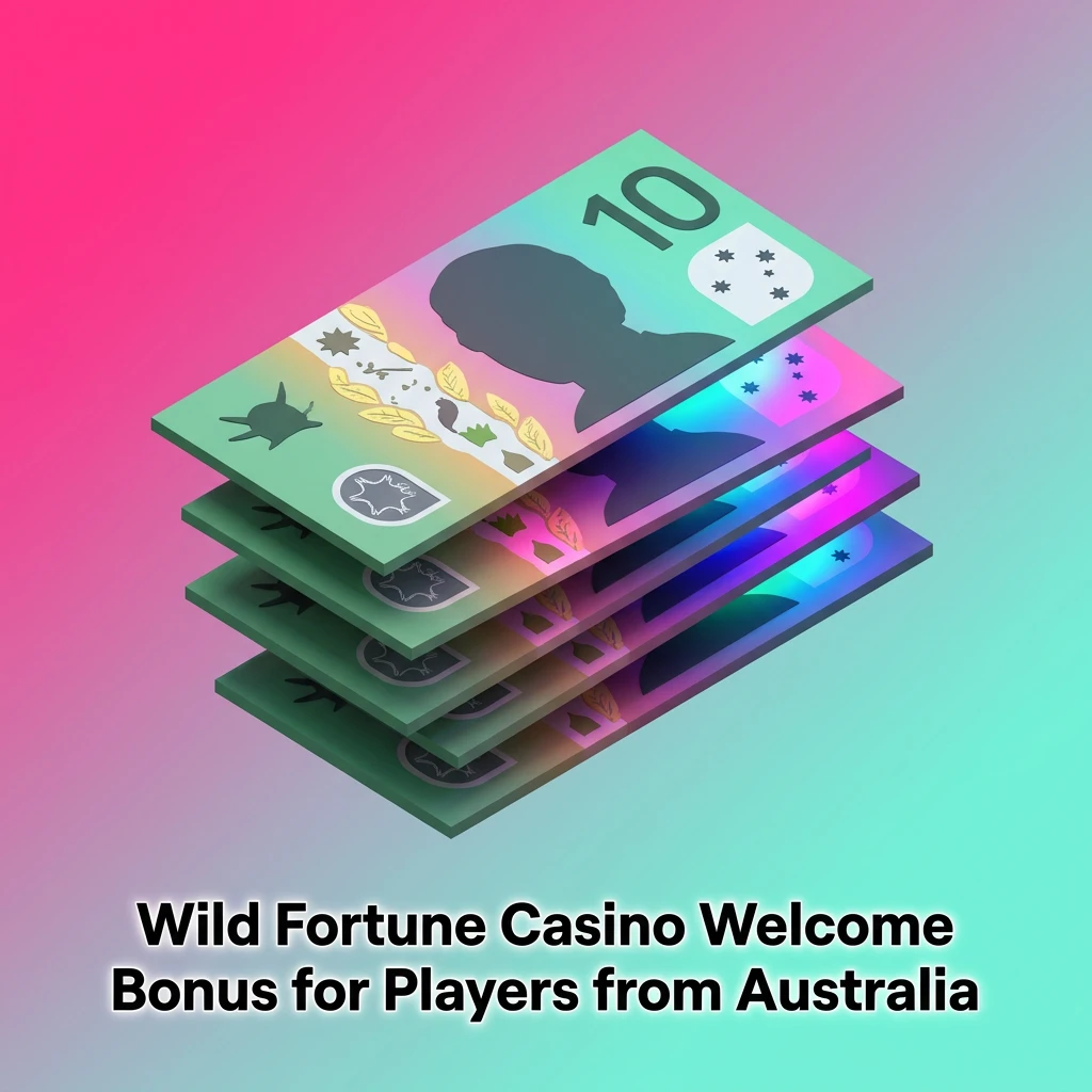 Wild Fortune Casino welcome bonus offer for Australian players featuring deposit match and daily free spins rewards
